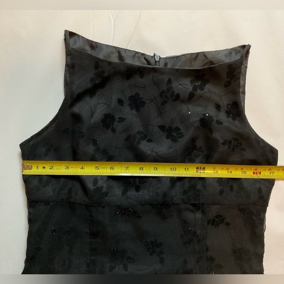 Woman’s B.Moss Dress Collection Long Sheer Lined Black Evening Dress, Sz 12 - Picture 3 of 11